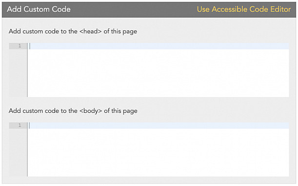 Add Custom Code interface