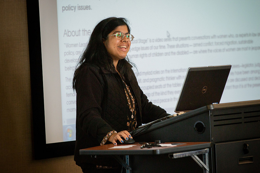 Sudeshna Dutta (Penn Law) presenting at the 2019 LiveWhale Conference.