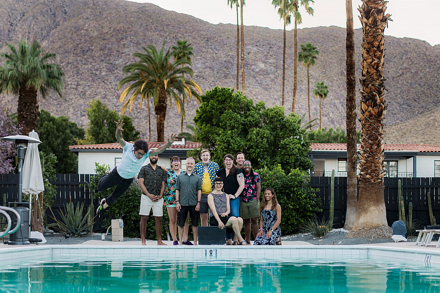 The White Whale team in 2022, on a break from planning the 2.0.0 release.